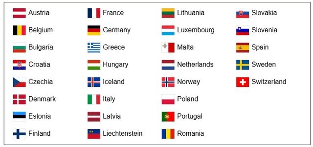 10월 12일부터 EES가 도입되는 국가 목록