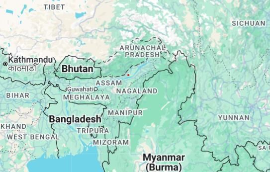 인도 아루나찰 프라데시주와 주변 지역