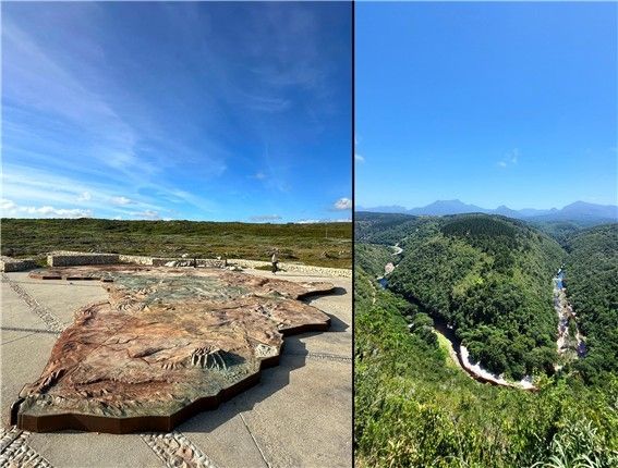 라굴라스의 아프리카 지도 모형(좌)과 가든루트의 와일더니스(Wilderness) 마을에 있는 Map of Africa(우) 2024.11.24. 촬영[이은별 제공. 재판매 및 DB 금지]