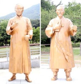 이동녕 선생과 이상재 선생 동상