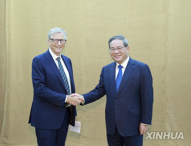 빌 게이츠 게이츠재단 이사장 만난 리창 중국 총리