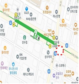 성수역 계단 신설 위치도