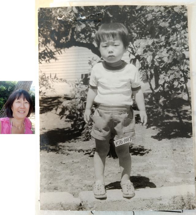 프랑스로 입양된 카린 베카이씨의 현재(왼쪽)와 과거 모습