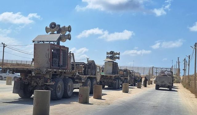 가자지구 앞 확성기 차량