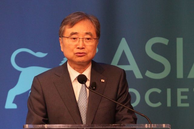 아시아소사이어티 발언하는 조현 외교장관