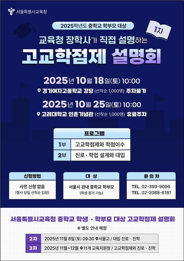서울시교육청 고교학점제 설명회 포스터
