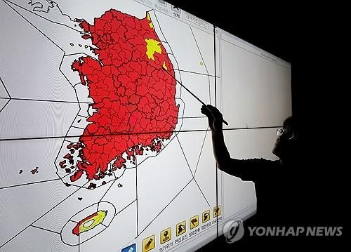 폭염 경보로 물든 한국