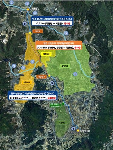 양주 청담천 위치도