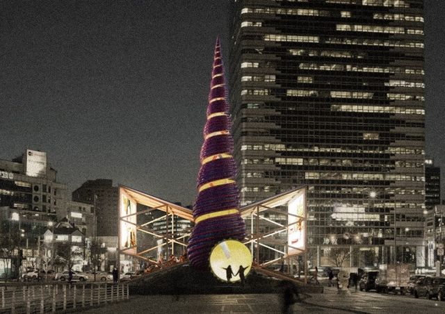 오브라 아키텍츠의 목조 작품 '커넥천 파빌리온'