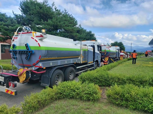 강릉에 급파된 성동구 급수차량