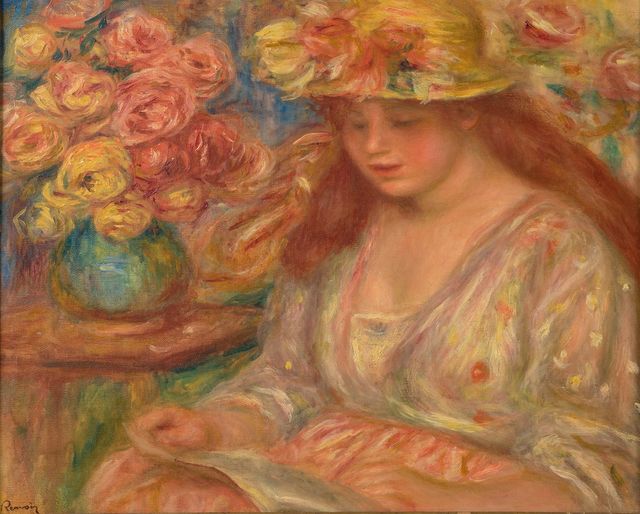 피에르 오귀스트 르누아르 작 '노란 모자에 빨간 치마를 입은 앙드레'