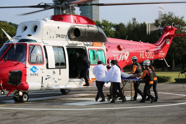 응급환자 헬기 이송 훈련