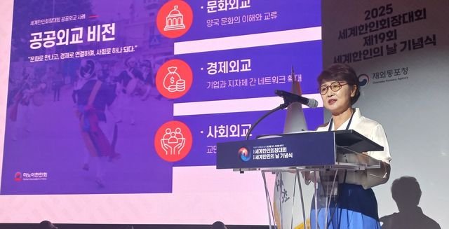 하노이 한인회 운영 우수사례 발표하는 장은숙 회장