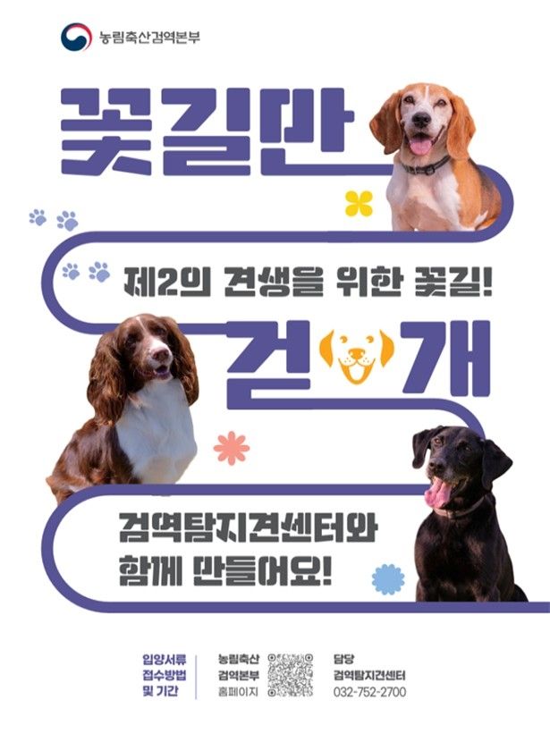 '은퇴 검역탐지견 민간 입양' 연중 상시 체계로 전환
