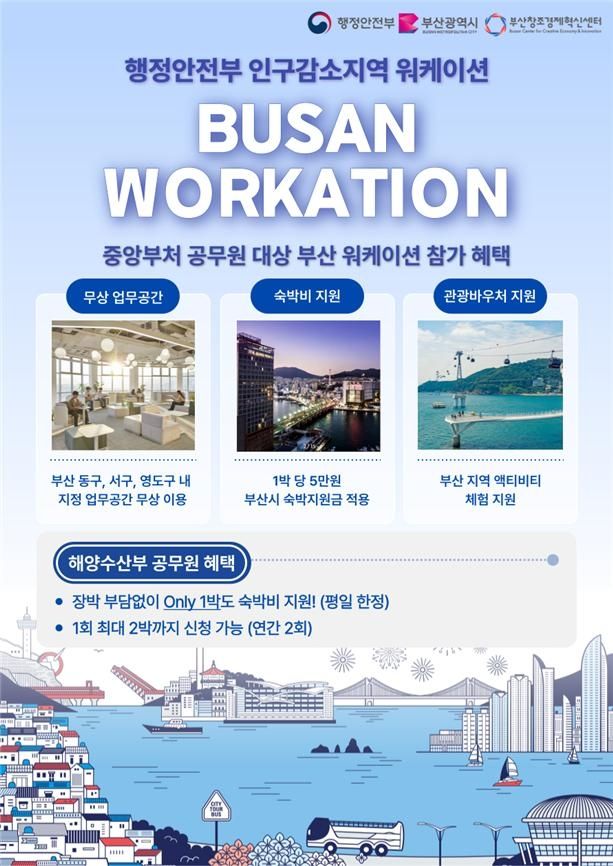 중앙부처 직원 대상 워케이션 홍보 포스터