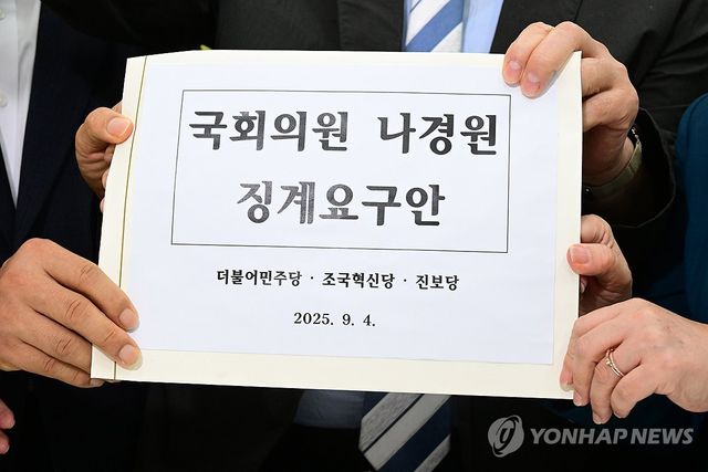 국회의원 나경원 징계요구안 제출하는 더불어민주당·조국혁신당·진보당