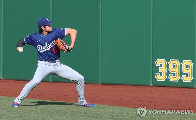 선발 등판을 하루 앞두고 훈련하는 오타니 쇼헤이
