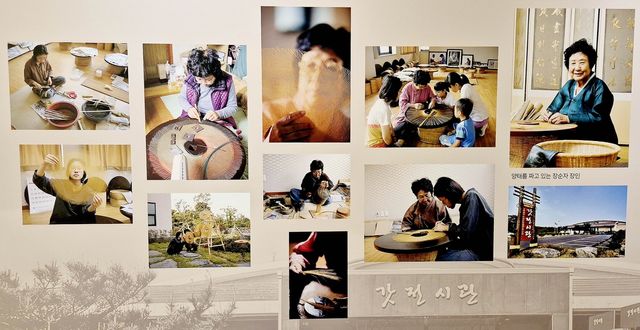 제주 갓 전시관에 전시된 갓일 작업
