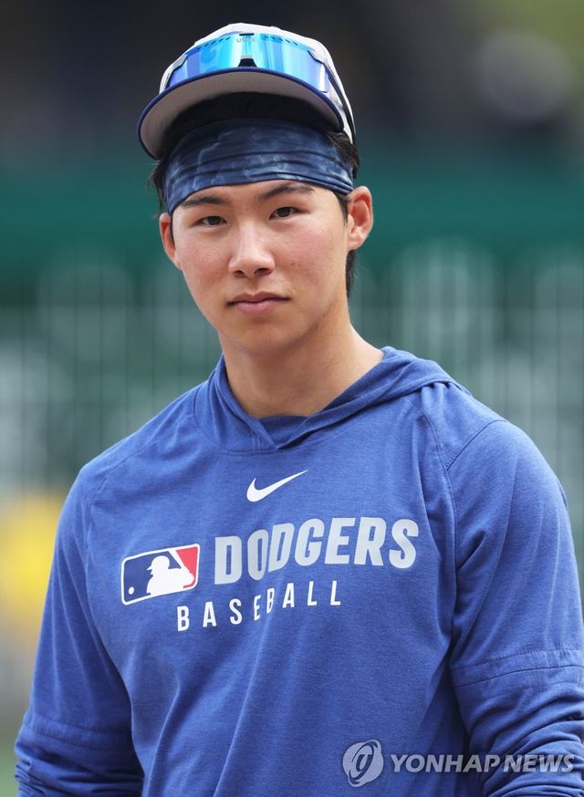 피츠버그전을 앞두고 훈련 중인 김혜성