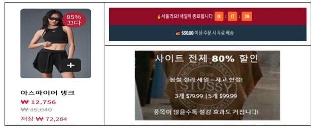유명 브랜드 사칭 해외쇼핑몰 사기 사이트 화면