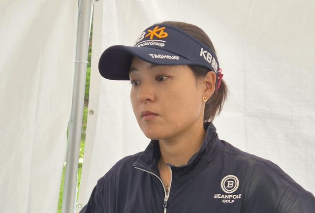 인터뷰하는 전인지