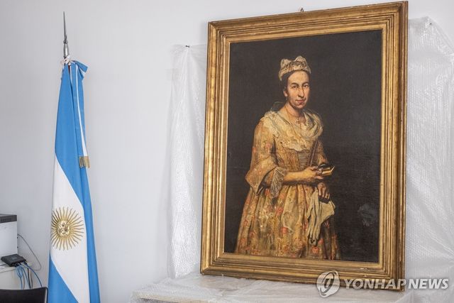 아르헨티나 당국이 회수한 주세페 기슬란디의 '여인의 초상'