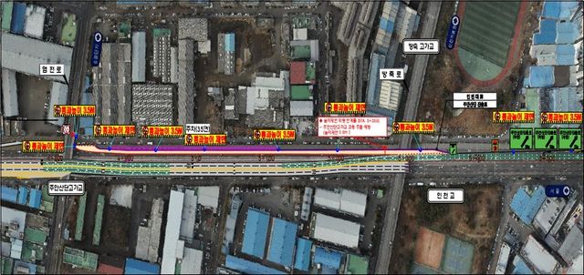 인천대로 주안산단 진출로 평면도