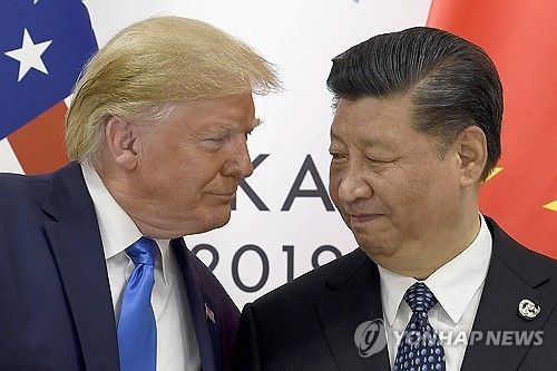 2019년 6월 일본 오사카 20개국(G20) 정상회의 당시 도널드 트럼프 미 대통령(좌)과 시진핑 중국 국가 주석[AP 연합뉴스 자료사진]