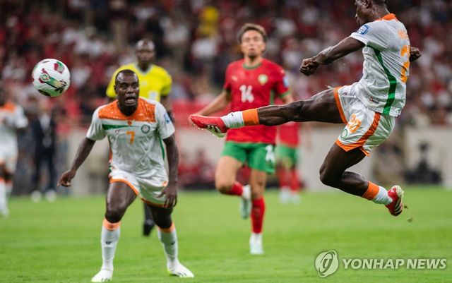 모로코와 니제르의 경기 장면.