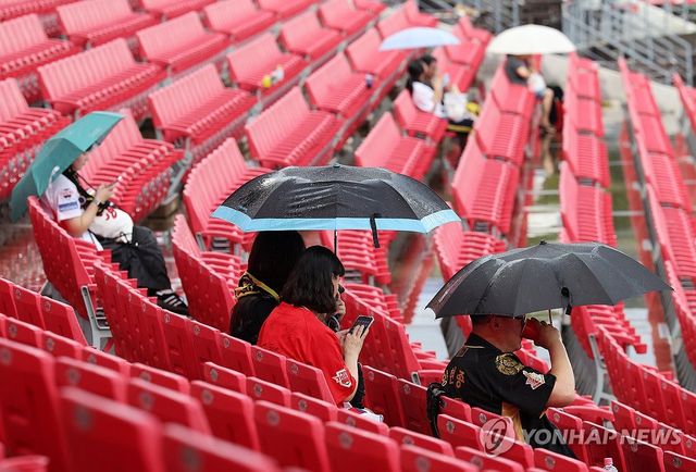 경기 개시 기다리는 야구팬