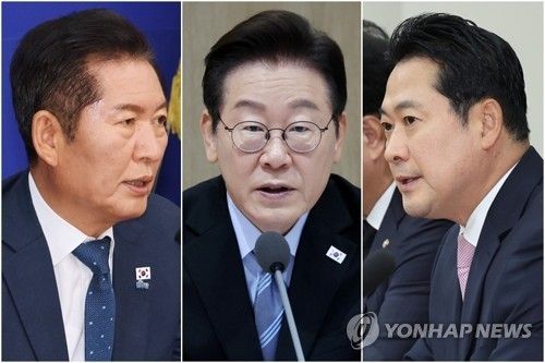 이재명 대통령(가운데)과 여야 대표