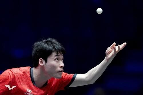 WTT 유럽 스매시 때 장우진의 경기 장면