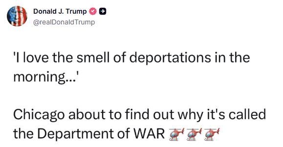 시카고시 겨냥 트럼프 대통령 트루스소셜 게시글