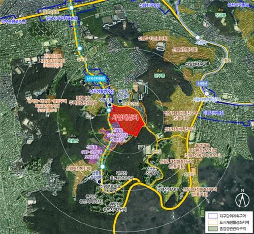 신림8구역 주택재개발사업 위치도