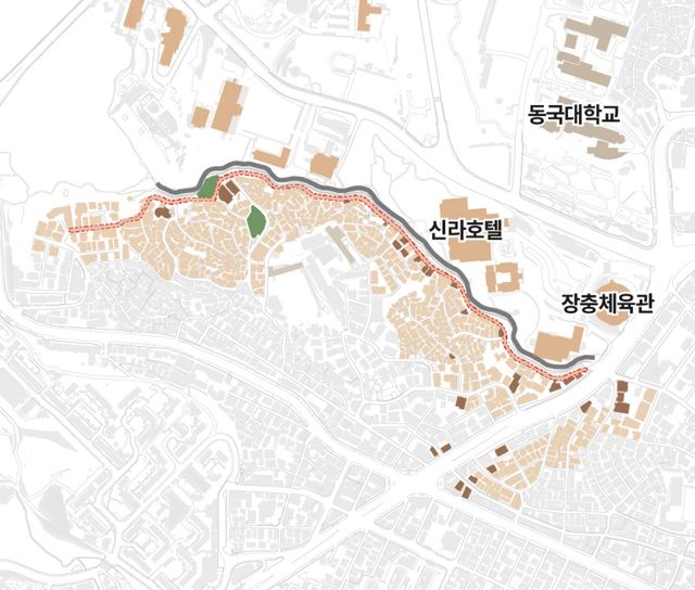 다산성곽길 감성가로 위치도