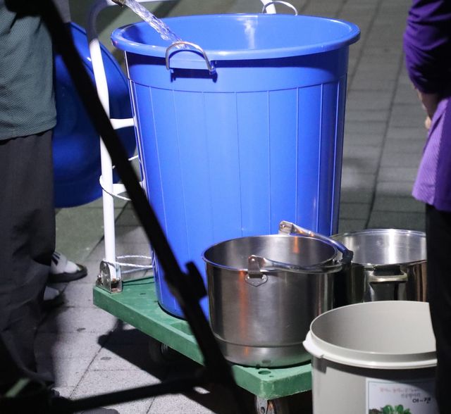 강릉 급수차 동원 급수 현장