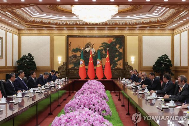 9일 베이징에서 열린 중국-포르투갈 정상회담