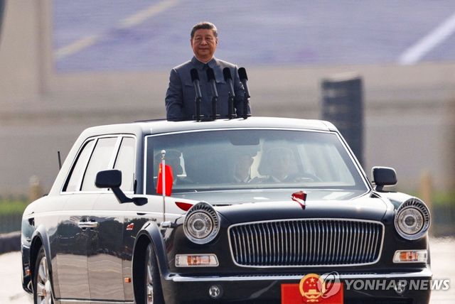 전승절 80주년 기념 열병식 사열하는 시진핑 중국 국가주석