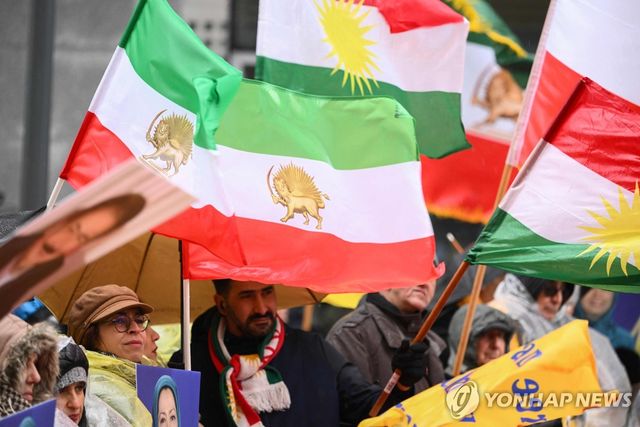 벨기에 브뤼셀에서 열린 이란 정부 규탄 시위