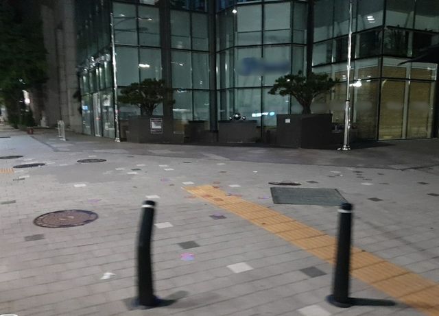 강남 일대에 뿌려진 불법 전단지