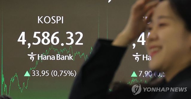 코스피, 4,580대 마감…사상 최고치