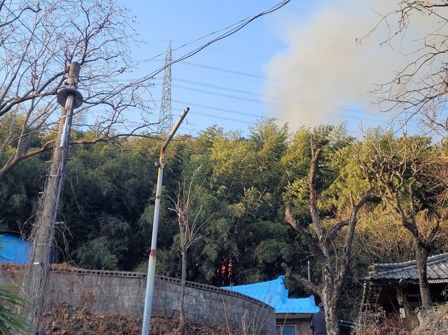 울산 울주 농막 화재 현장