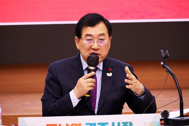 신년 기자간담회하는 주낙영 경주시장