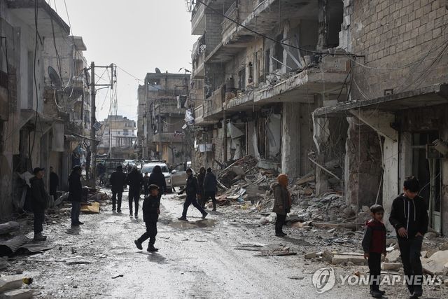 13일(현지시간) 시리아 알레포