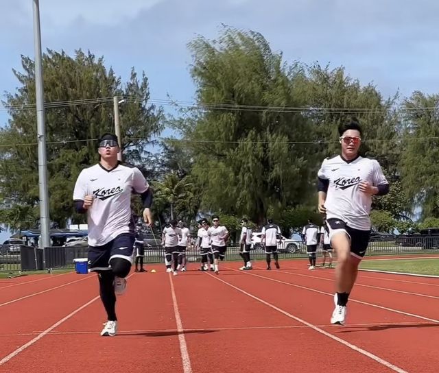 사이판에서 WBC 1차 캠프를 소화 중인 야구 대표팀 선수들