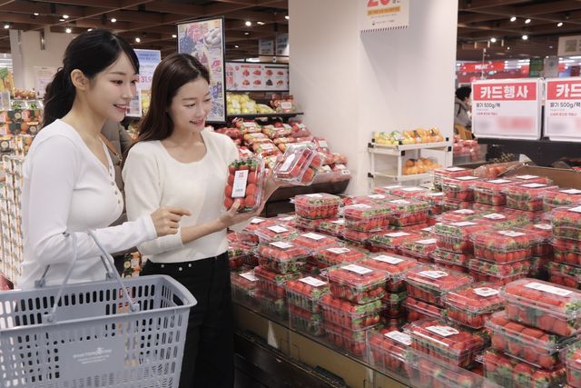 이마트 딸기 매대