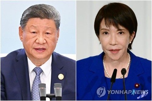 시진핑 중국 국가주석(왼쪽)과 다카이치 사나에 일본 총리