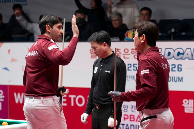 2연승으로 팀리그 준PO에 진출한 크라운해태
