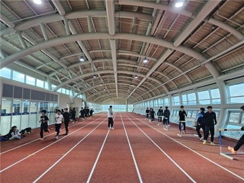 보령 전천후 육상훈련장에서의 전지훈련 모습