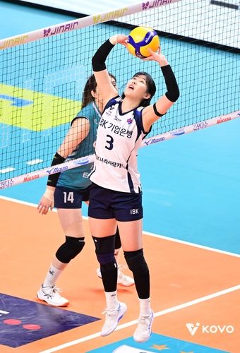 팀 승리에 결정적인 활약을 펼친 IBK기업은행 세터 박은서